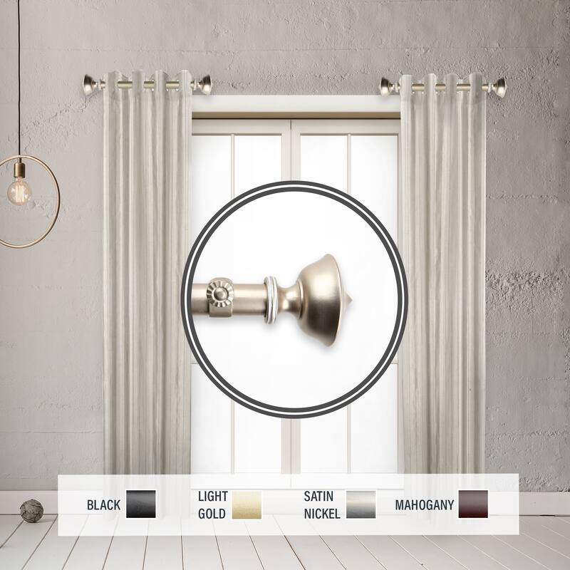 InStyleDesign Emery 1" Side Curtain Rod 12-20 inch long (Set of 2) - 12 to 20 inches - Light Gold