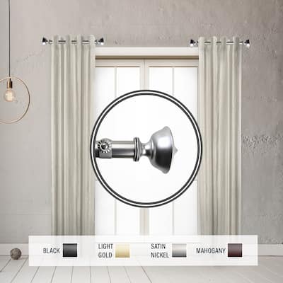 InStyleDesign Emery 1" Side Curtain Rod 12-20 inch long (Set of 2) - 12 to 20 inches