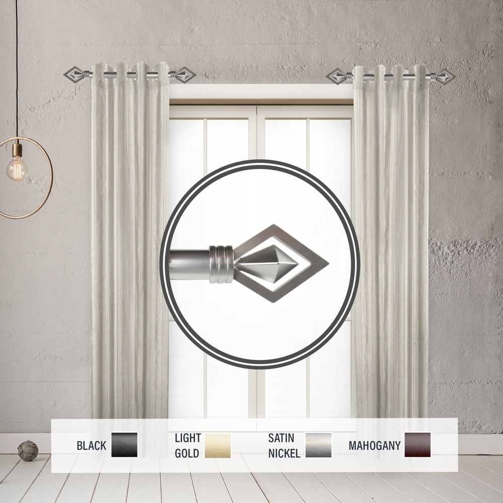 InStyleDesign Crystal 1" Side Curtain Rod 12-20 inch long (Set of 2) - 12 to 20 inches