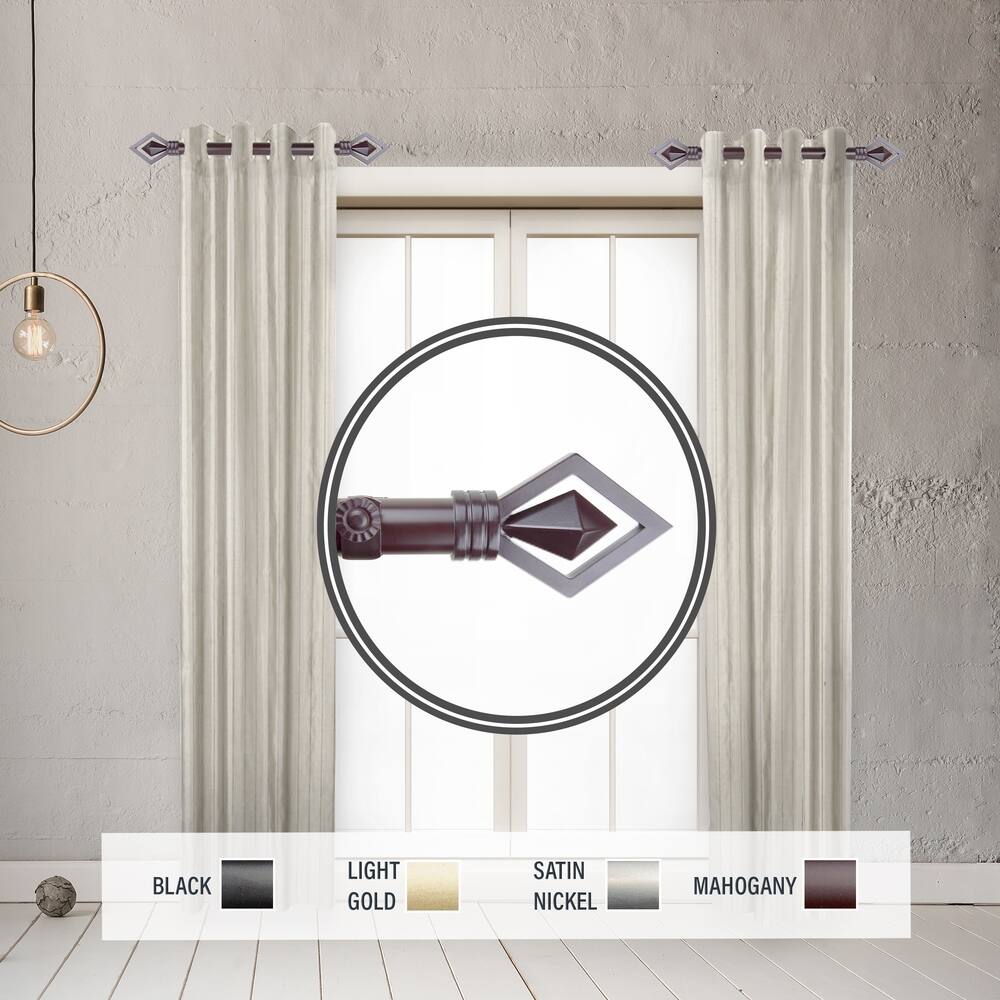 InStyleDesign Crystal 1" Side Curtain Rod 12-20 inch long (Set of 2) - 12 to 20 inches