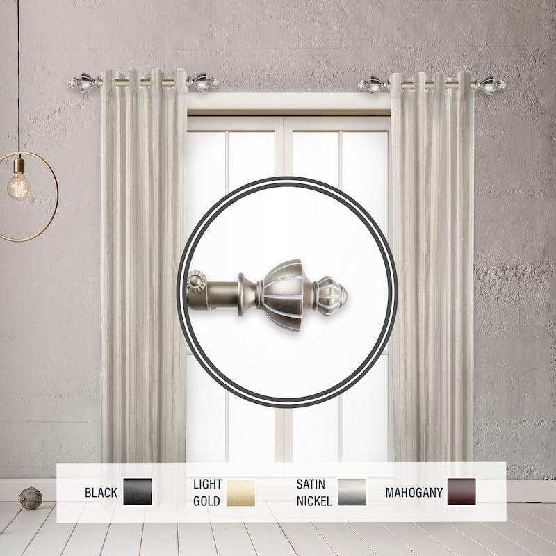 InStyleDesign Oden 1" Side Curtain Rod 12-20 inch long (Set of 2) - 12 to 20 inches - Light Gold