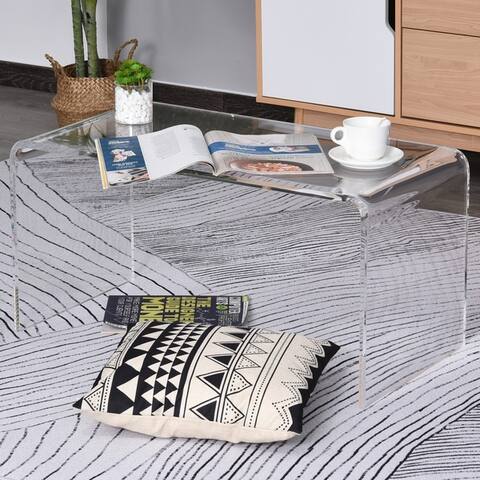 32" Rectangle 20mm All Acrylic Waterfall Coffee Table