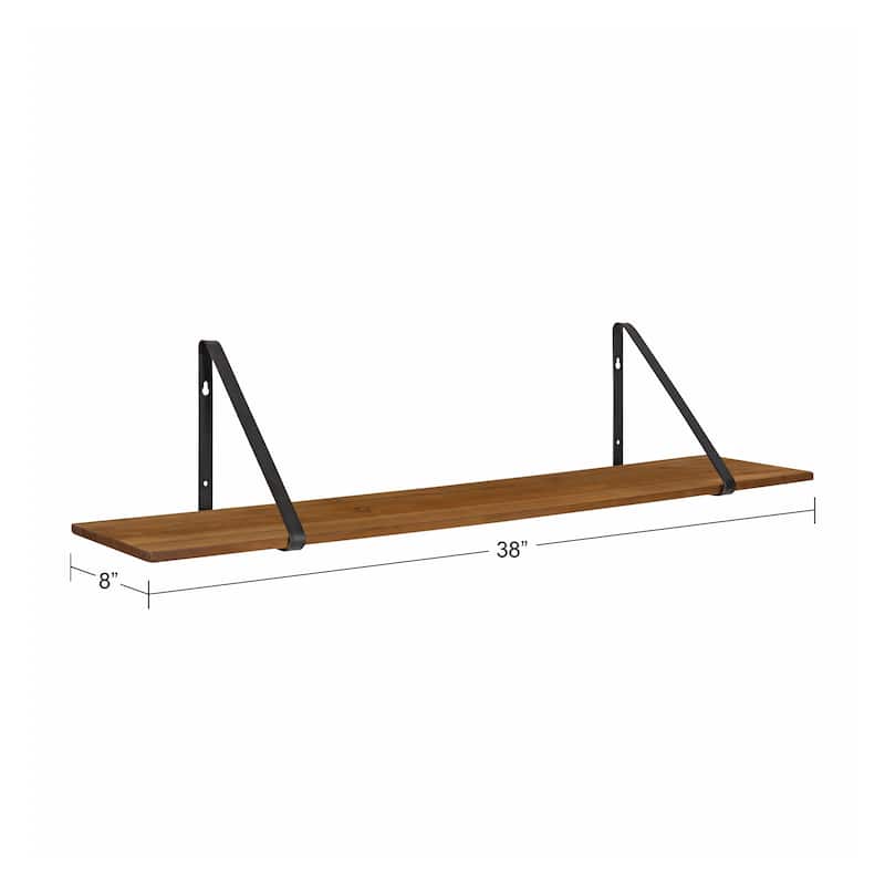 Kate and Laurel Solomon Rustic Shelf - 38x8x8