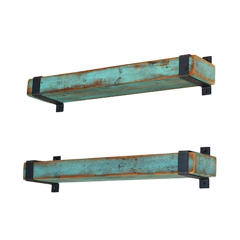 Aqua Metal Wrapped Shelves