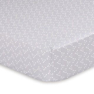 The Peanutshell Little Peanut Grey Geo Fitted Crib Sheet