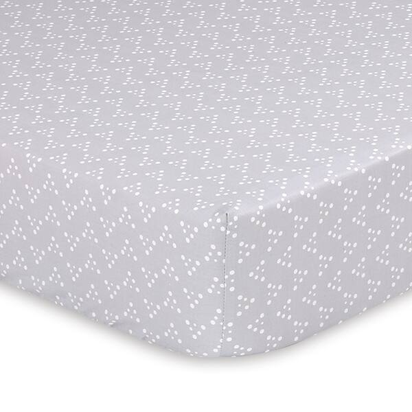 slide 1 of 1, The Peanutshell Little Peanut Grey Geo Fitted Crib Sheet