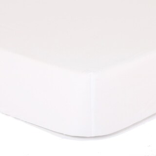 The Peanut Shell Solid Cotton Fitted Crib Sheet in White