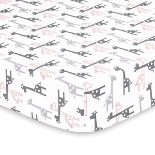 The Peanutshell Uptown Girl Giraffe Fitted Crib Sheet