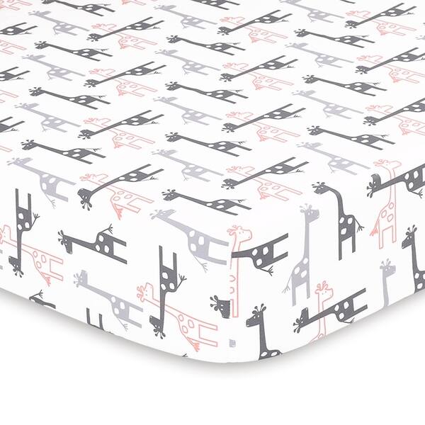 slide 1 of 1, The Peanutshell Uptown Girl Giraffe Fitted Crib Sheet
