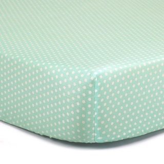 The Peanut Shell Dot Cotton Fitted Crib Sheet in Mint