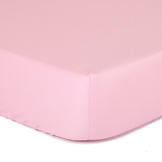 The Peanut Shell Solid Cotton Fitted Crib Sheet in Pink