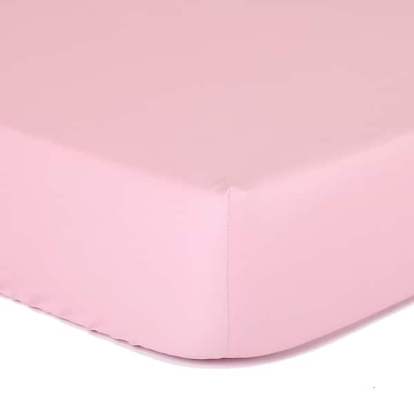 slide 1 of 1, The Peanut Shell Solid Cotton Fitted Crib Sheet in Pink