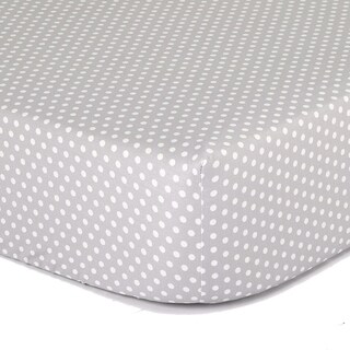 The Peanut Shell Dot Cotton Fitted Crib Sheet in Grey