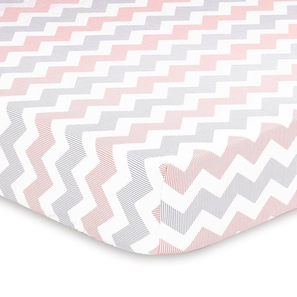 slide 1 of 1, The Peanutshell Uptown Girl Chevron Fitted Crib Sheet