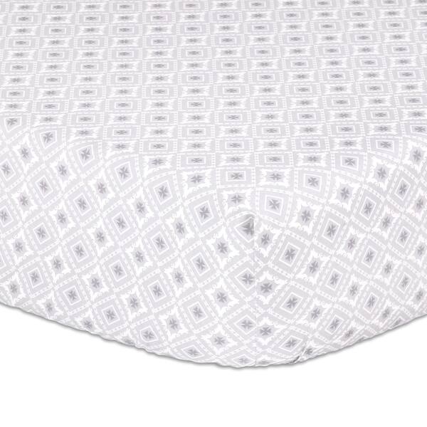 slide 1 of 1, The Peanutshell Grey Diamond Fitted Crib Sheet