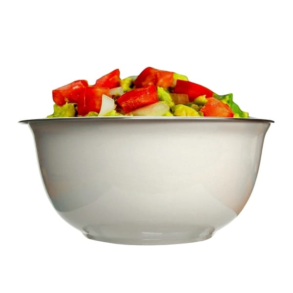 Mezze White Ceramic Chiller Bowl with steel cup