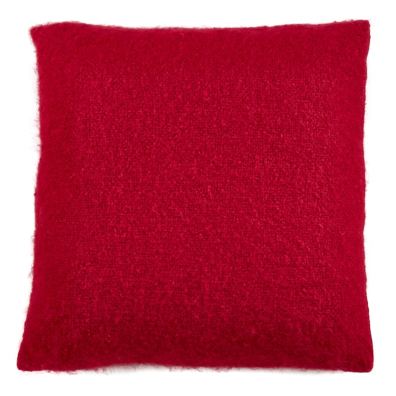 Faux Mohair Design Throw Pillow - Red - 18" x 18" - Cover Only