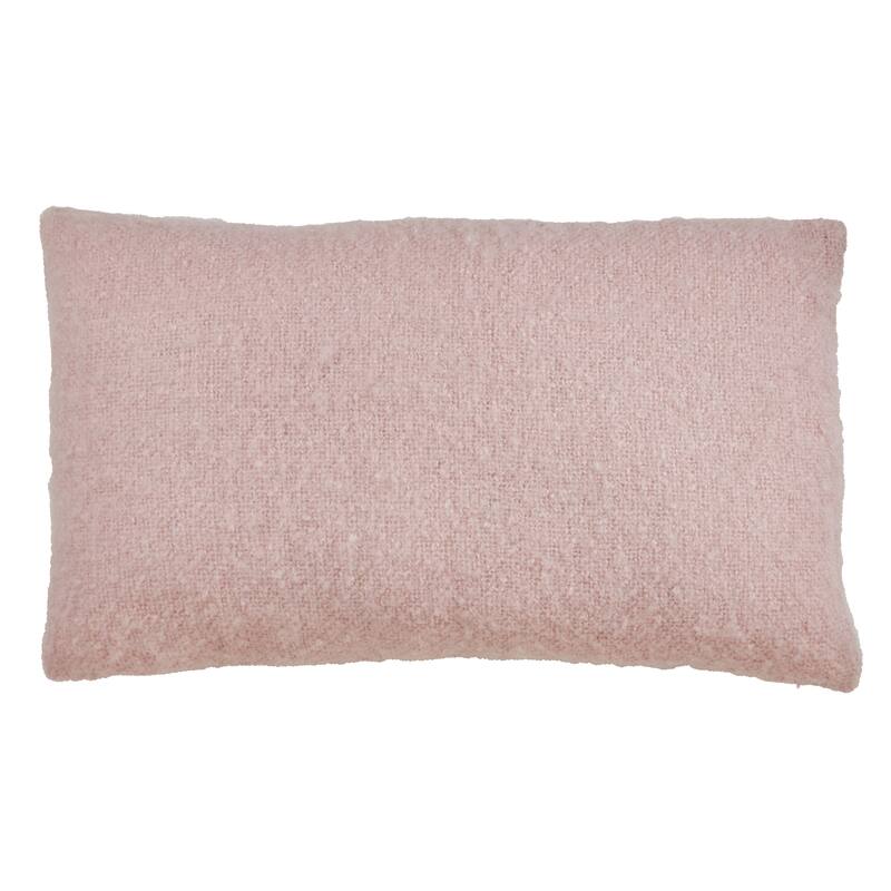 Faux Mohair Design Throw Pillow - Pink - 14" x 23" - Feather Down