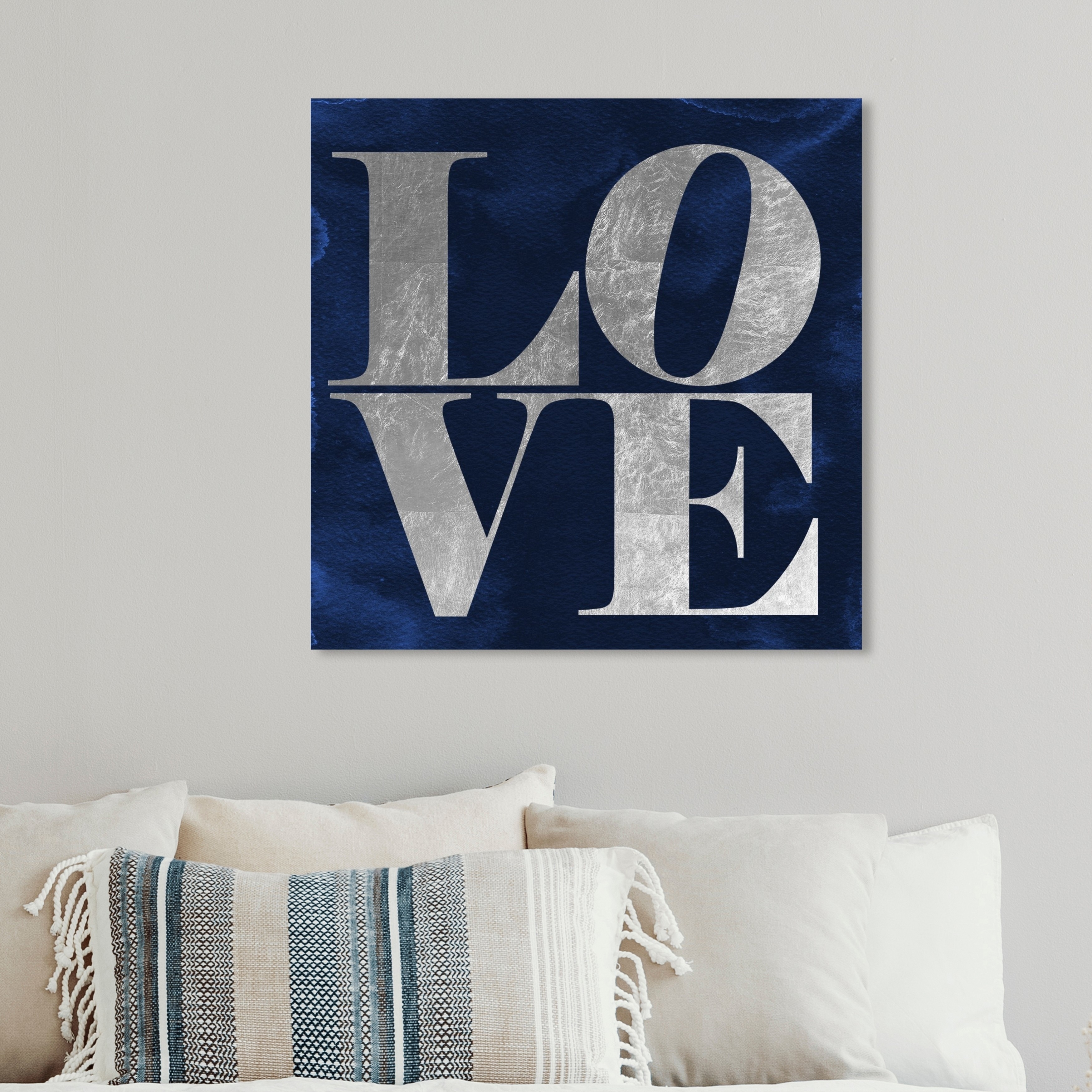 Shop Oliver Gal Solid Gold Navy Silver Typography And Quotes Wall Art Canvas Print Blue Gray Overstock 29762963