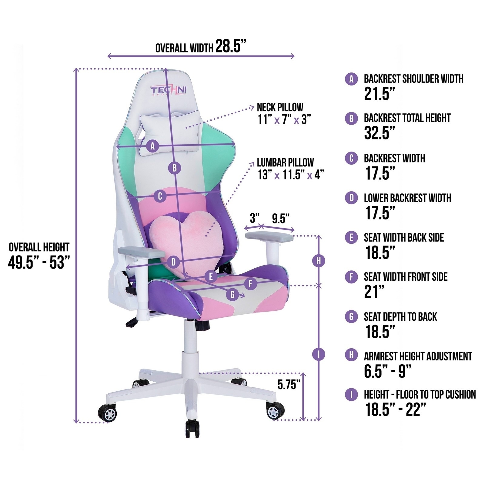 Kawaii Style High Back Gaming Chair Overstock 29763108