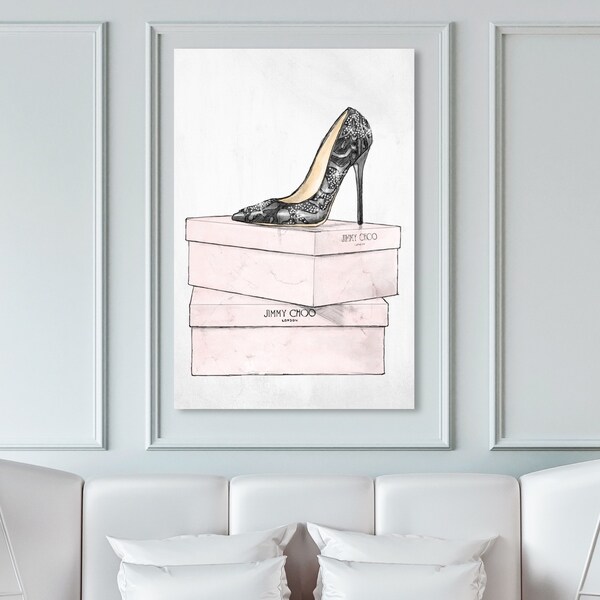 Oliver Gal 'The One and Only' Fashion and Glam Wall Art Canvas Print - Black, Pink