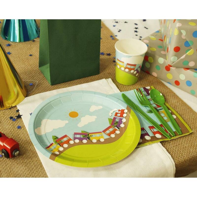 All Aboard Choo Choo Trains Party Supplies Plate, Cutlery , Cup and