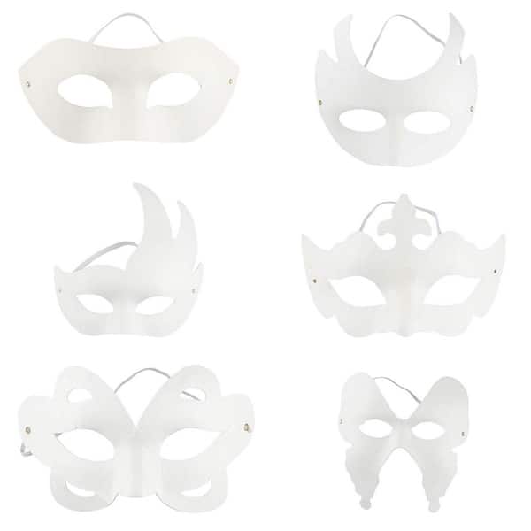 Kvvdi Female Scary White Blank Half Face Masks for Halloween DIY Mask