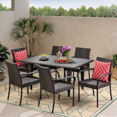 Luxington Wicker Outdoor 7-piece Dining Set by Christopher Knight Home