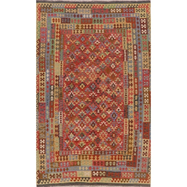 Flatweave Tribal Pastel Southwestern Kilim Turkish Geometric Area Rug - 10'3" X 6'9"