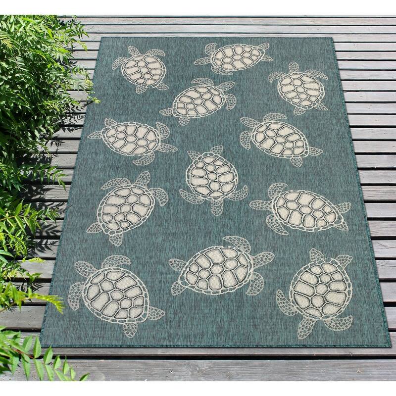 Liora Manne Carmel Collection Sea Turtles Indoor/ Outdoor Area Rug