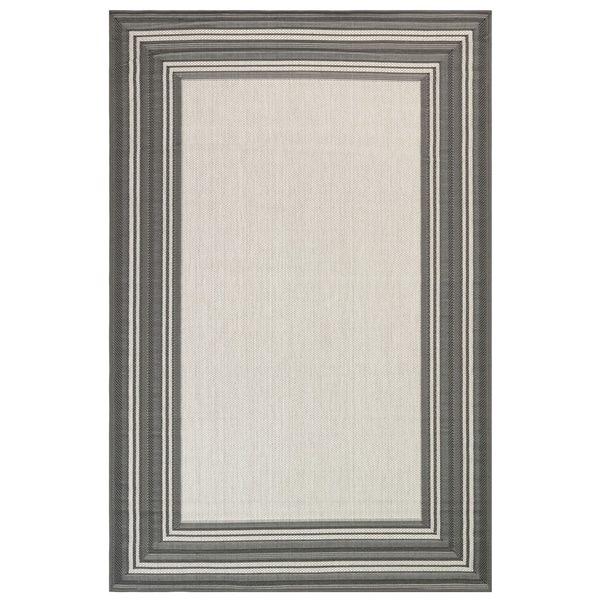 Liora Manne Carmel Multi Border Indoor/Outdoor Rug Grey 7'10" SQ - 7'10" SQ