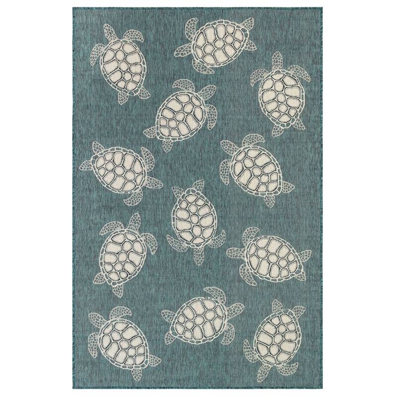Liora Manne Carmel Collection Sea Turtles Indoor/ Outdoor Area Rug