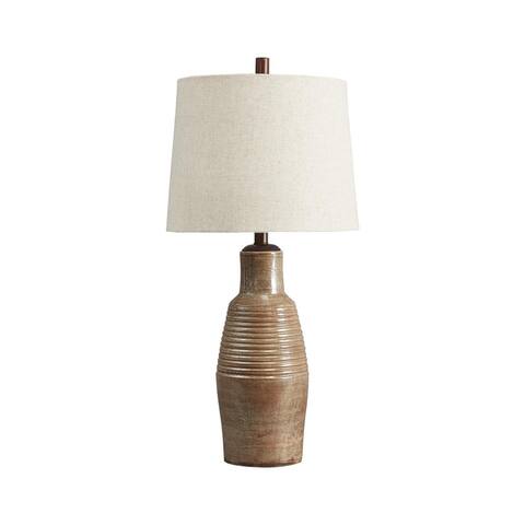 Calixto Earthy Terracotta Table Lamp - 14"W x 14"D x 30"H
