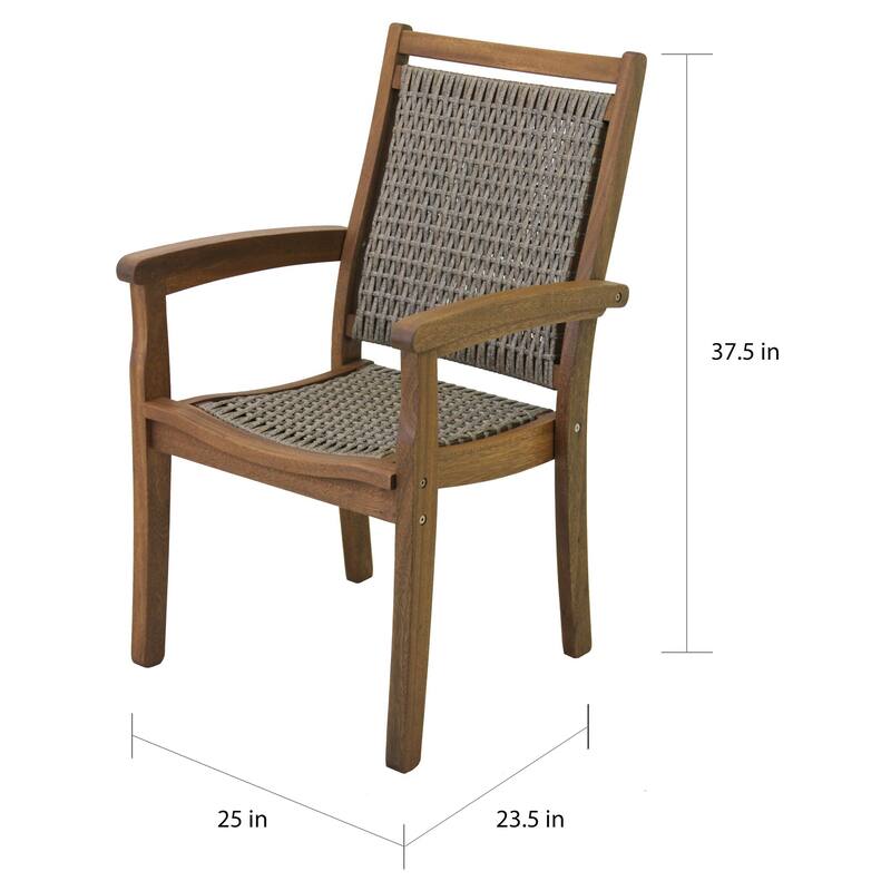 Eilaf Driftwood Grey Wicker & Eucalyptus Stacking Armchair - N/A