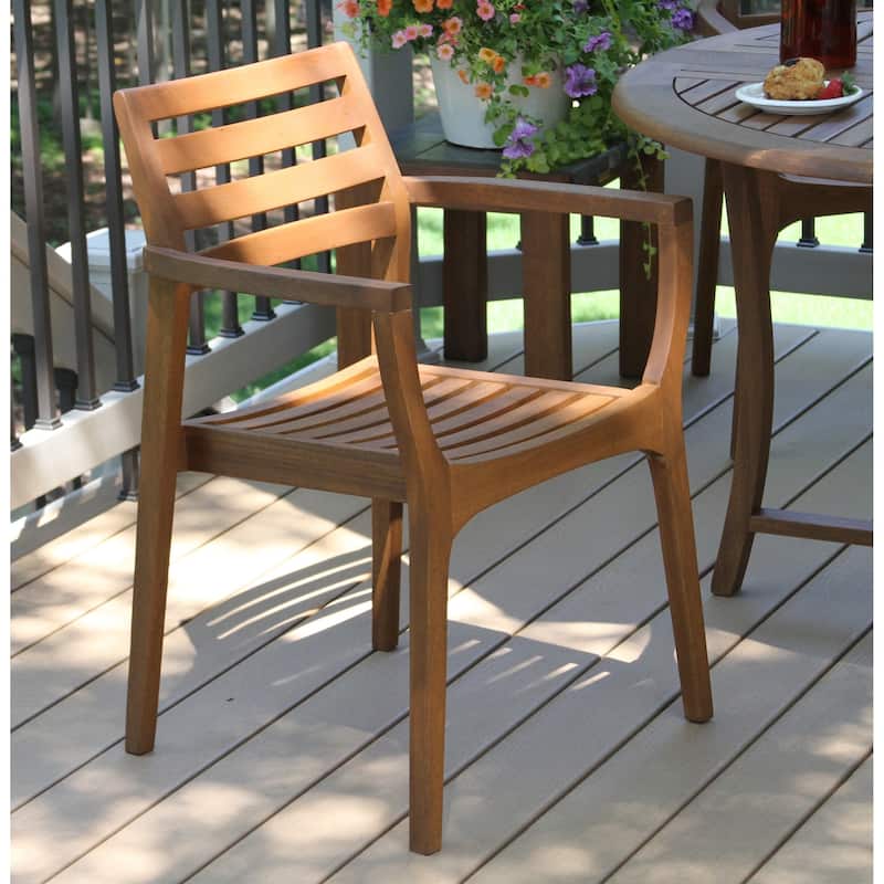 Eilaf Danish Eucalyptus Stacking Armchair, 4pk.