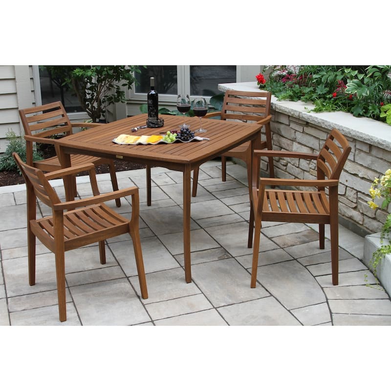 Eilaf Danish Eucalyptus Stacking Armchair, 4pk.
