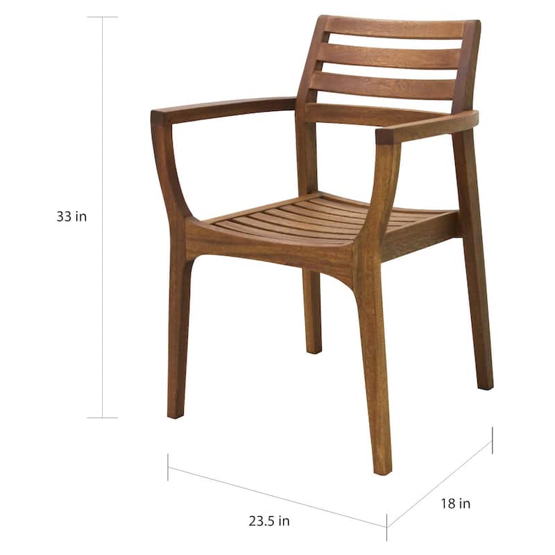 Eilaf Danish Eucalyptus Stacking Armchair, 4pk.