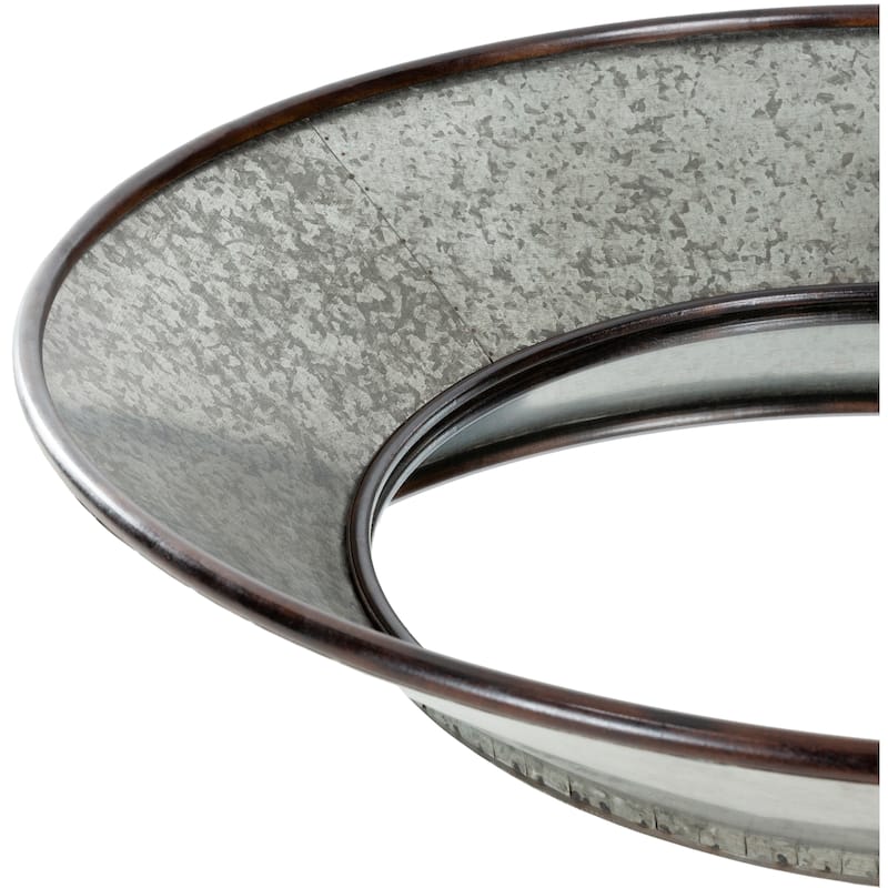 Marcie Farmhouse Galvanized Metal Round Mirror - 32" x 32"