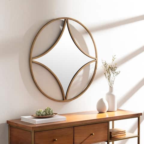 Lorena Golden Circle Diamond 30-inch Mirror - 30" x 30"