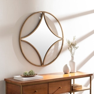 Artistic Weavers Lorena Golden Circle Diamond Mirror - 30" x 30"