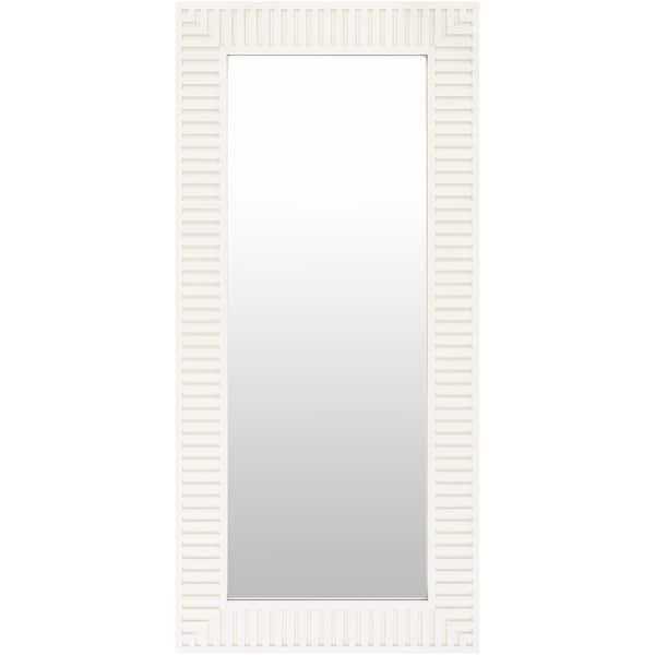 Stacy Ivory Striped Wooden Mirror - 35