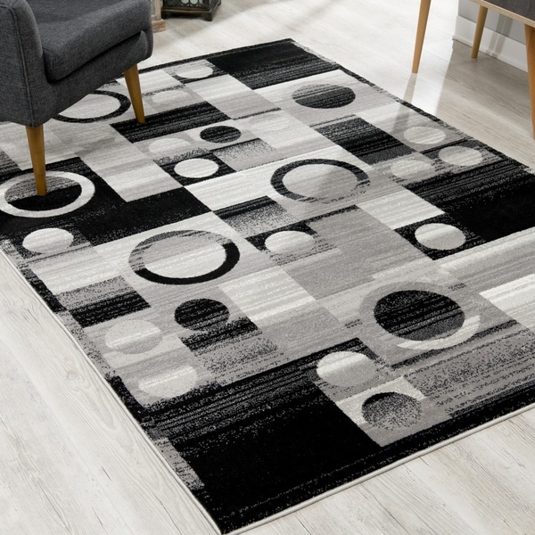 Rug Branch Montage Modern Abstract Area Rug and Runner, Grey / Gray