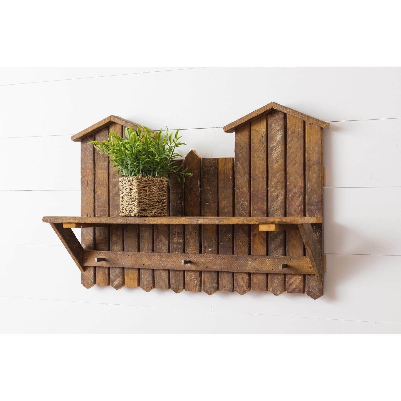 oak wall coat rack