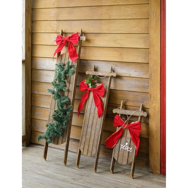 Sled Decoration in Tobacco Lath Board - Bed Bath & Beyond