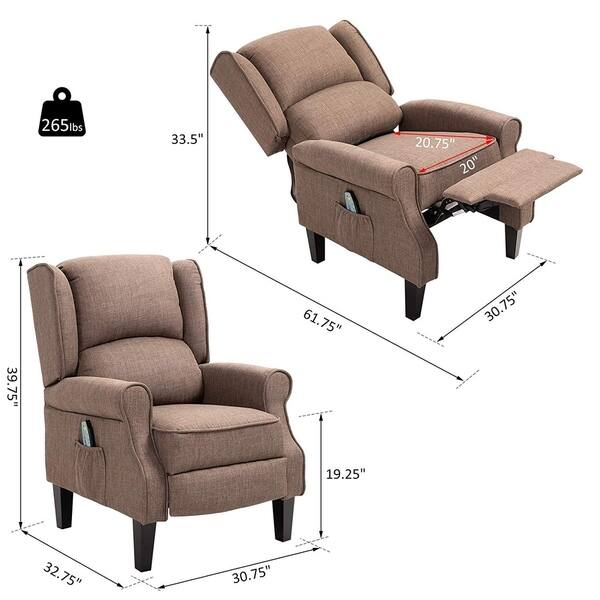 Shop Black Friday Deals On Heated Vibrating Massage Recliner Chair With Linen Upholstery Overstock 29769235