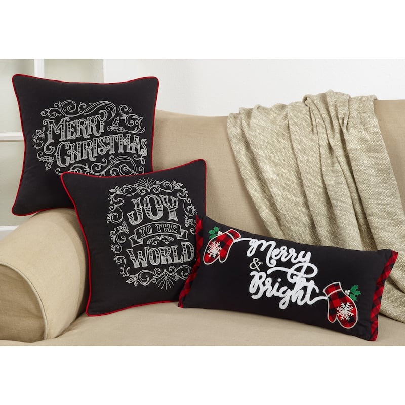 Merry & Bright Chalkboard Design Pillow