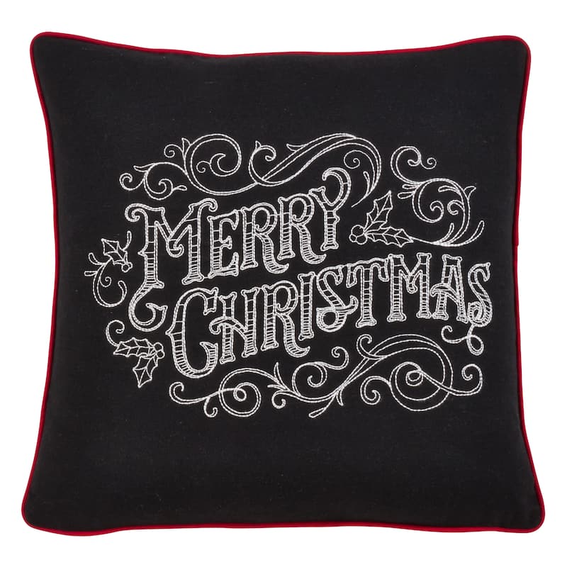 Merry Christmas Chalkboard Design Pillow - Feather Down
