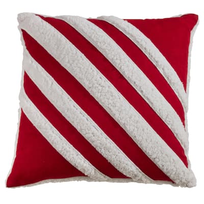 Diagonal Sherpa Stripe Design Throw Pillow