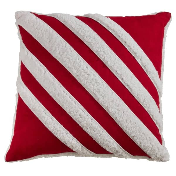 18x18 Throw Pillow Cover: Diagnol Corded Stripe