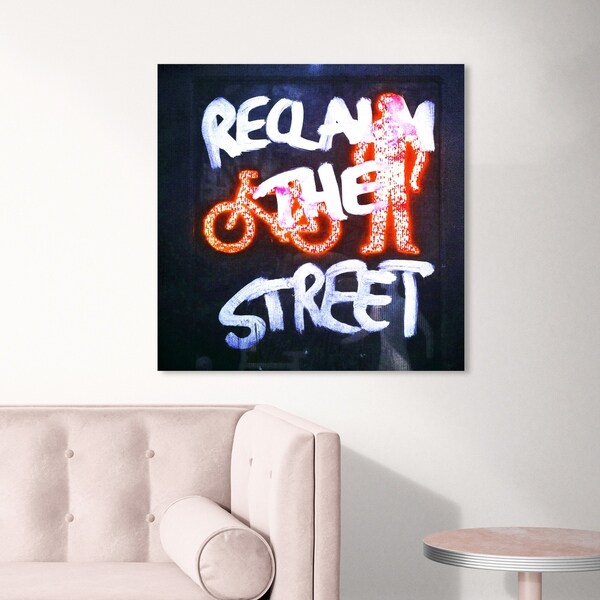 Oliver Gal 'Reclaim The Street' Typography and Quotes Wall Art Canvas Print - Black, White